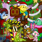 advent calender blue moehog yellow kacheek raindorg candychan petpet petpets green wocky present presents